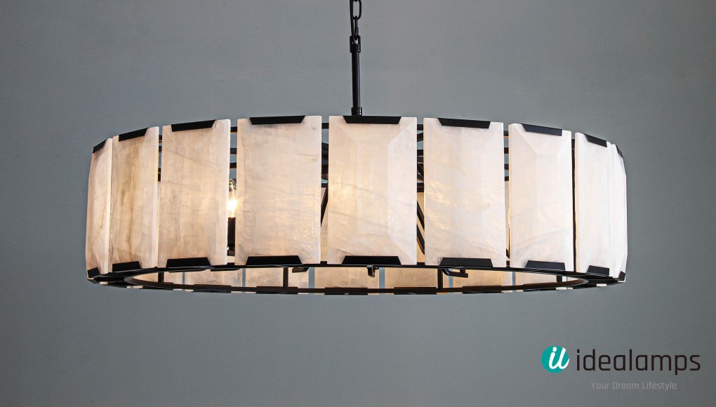 Introducing the Harlow Calcite Round Chandelier: A Stunning Addition to Your Home